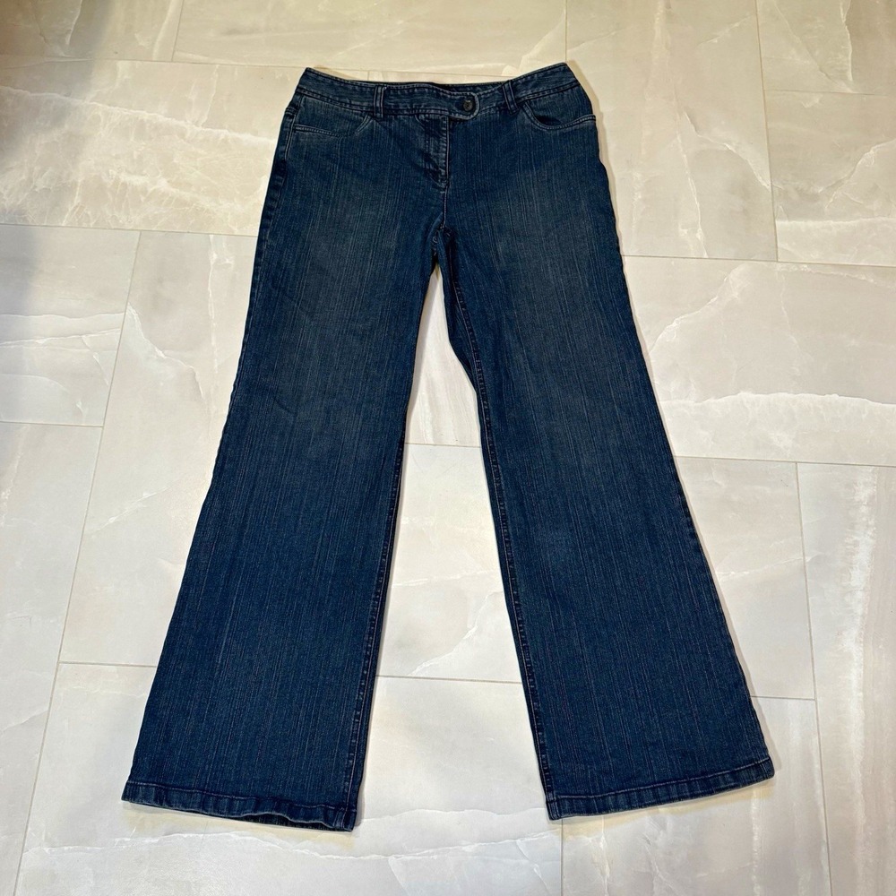 Ann Taylor Women's Bootcut Jeans Blue Medium Wash Stretch Denim, Size 8